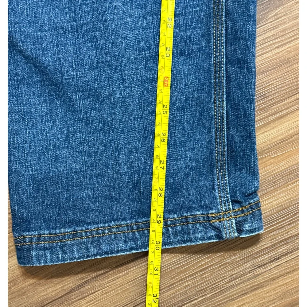 Duluth Trading Flex Ballroom Jeans Men Relaxed Fit Blue Dark Wash Denim Sz 42x30